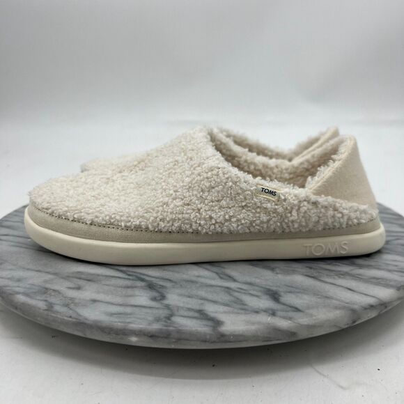 Toms Sandals Womens 6.5 Ezra Slipper Slip On Warm Faux Fur Slide White 10016817 - Picture 4 of 10